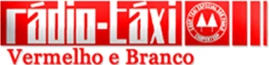 Logo Rádio Táxi Vermelho e Branco
